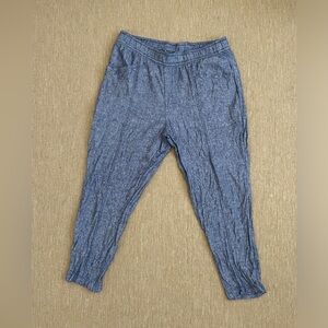 Old Navy straight taper linen-blend pants - L - blue/chambray color